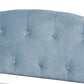 Benjamin Modern and Contemporary Light Blue Velvet Fabric Upholstered and Dark Brown Finished Wood Twin Size Daybed FredCo