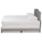 Benjen Modern and Contemporary Glam Grey Velvet Fabric Upholstered Full Size Panel Bed FredCo