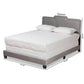 Benjen Modern and Contemporary Glam Grey Velvet Fabric Upholstered Full Size Panel Bed FredCo