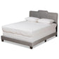 Benjen Modern and Contemporary Glam Grey Velvet Fabric Upholstered Full Size Panel Bed FredCo