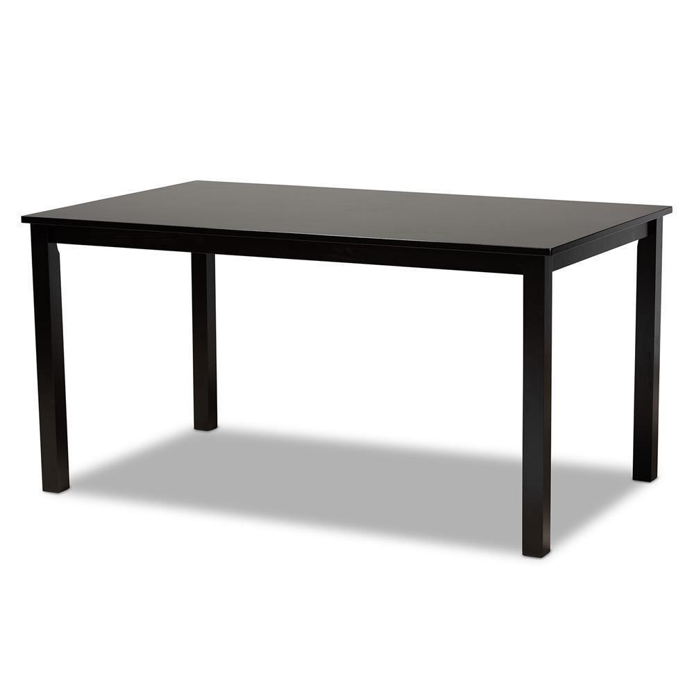 Bennett Modern and Contemporary Grey Fabric Upholstered and Dark Brown Finished Wood 6-Piece Dining Set FredCo