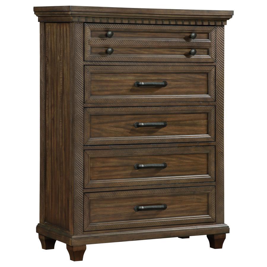 Bennington Rectangular Bedroom Set Acacia Brown Coaster Eastern King, 5 Piece FredCo