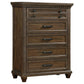 Bennington Rectangular Bedroom Set Acacia Brown Coaster Eastern King, 5 Piece FredCo