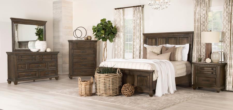 Bennington Rectangular Bedroom Set Acacia Brown Coaster Queen FredCo