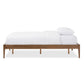 Bentley Mid-Century Modern Walnut Finishing Solid Wood Queen Size Bed Frame FredCo