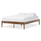 Bentley Mid-Century Modern Walnut Finishing Solid Wood Queen Size Bed Frame FredCo