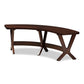 Berlin Mid-Century Modern Walnut Finished Wood Curved Dining Bench FredCo