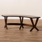 Berlin Mid-Century Modern Walnut Finished Wood Curved Dining Bench FredCo