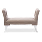 Bessie Modern and Contemporary Beige Linen Upholstered Lux Flared Arms Ottoman Bench with Flared Acrylic Legs FredCo
