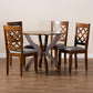Beth Modern and Contemporary Grey Fabric Upholstered and Walnut Brown Finished Wood 5-Piece Dining Set FredCo
