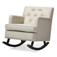 Bethany Modern and Contemporary Light Beige Fabric Upholstered Button-tufted Rocking Chair FredCo