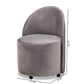 Bethel Glam and Luxe Grey Velvet Fabric Upholstered Rolling Accent Chair FredCo