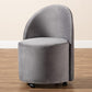 Bethel Glam and Luxe Grey Velvet Fabric Upholstered Rolling Accent Chair FredCo
