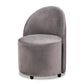 Bethel Glam and Luxe Grey Velvet Fabric Upholstered Rolling Accent Chair FredCo