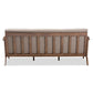 Bianca Mid-Century Modern Walnut Wood Light Grey Fabric Tufted 3-Seater Sofa FredCo