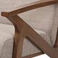Bianca Mid-Century Modern Walnut Wood Light Grey Fabric Tufted Lounge Chair And Ottoman Set FredCo
