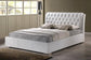 Bianca White Modern Bed with Tufted Headboard - Full Size FredCo