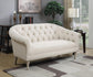Billie Tufted Back Settee with Roll Arm Natural 902498 Coaster FredCo