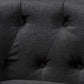 Bisset Classic and Traditional Gray Fabric Upholstered Chesterfield Chair FredCo