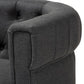 Bisset Classic and Traditional Gray Fabric Upholstered Chesterfield Chair FredCo