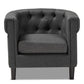 Bisset Classic and Traditional Gray Fabric Upholstered Chesterfield Chair FredCo