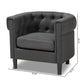 Bisset Classic and Traditional Gray Fabric Upholstered Chesterfield Chair FredCo