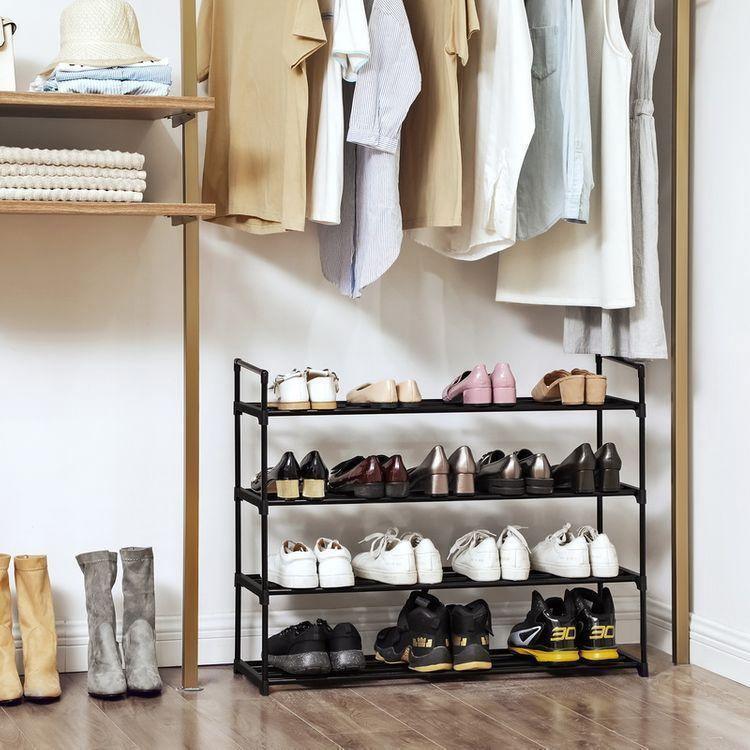 Black 4 Tier Shoe Organizer FredCo