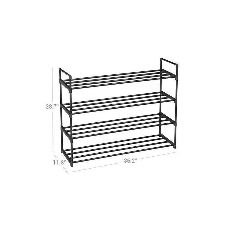 Black 4 Tier Shoe Organizer FredCo