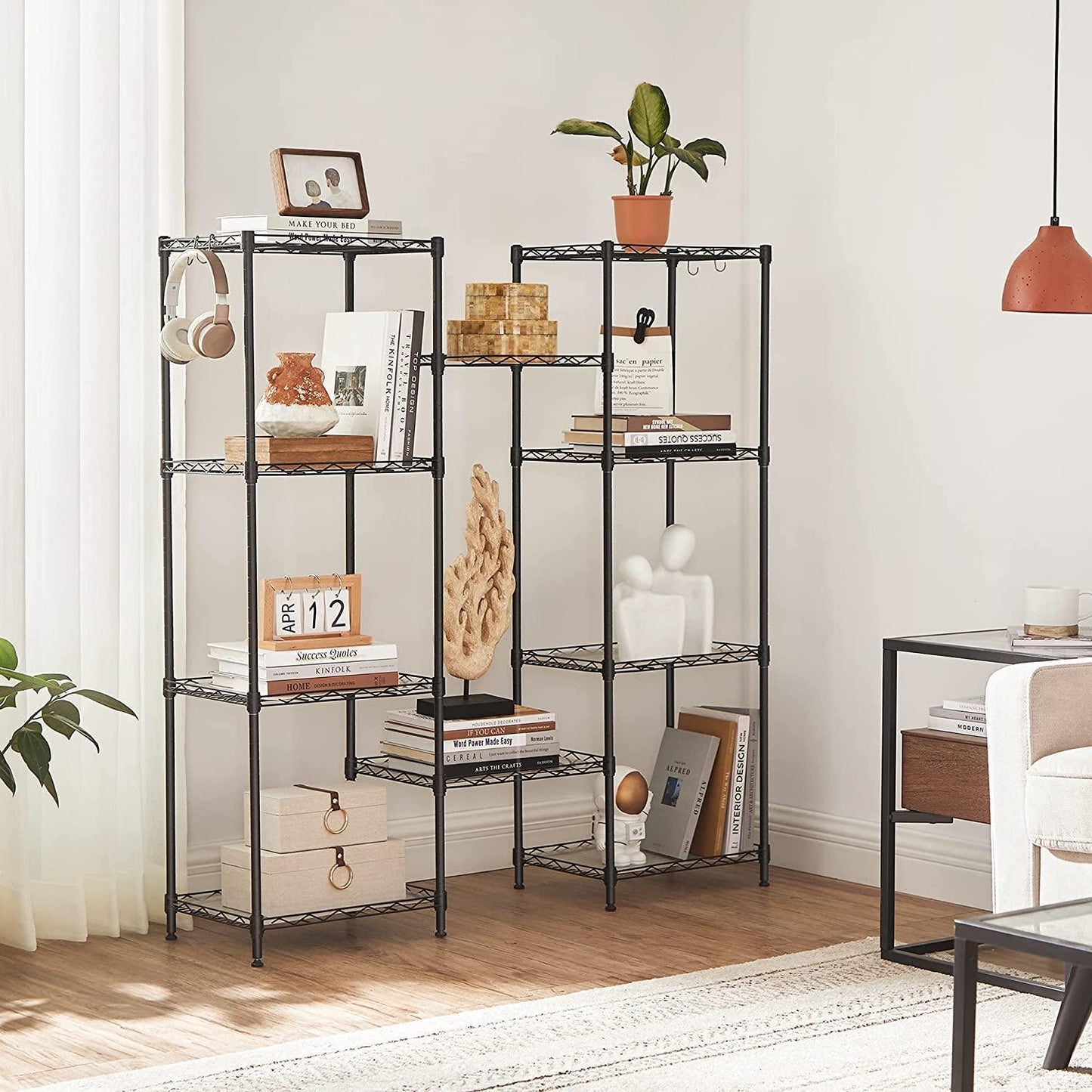 Black 5-Tier Height-Adjustable Kitchen Storage Shelf FredCo
