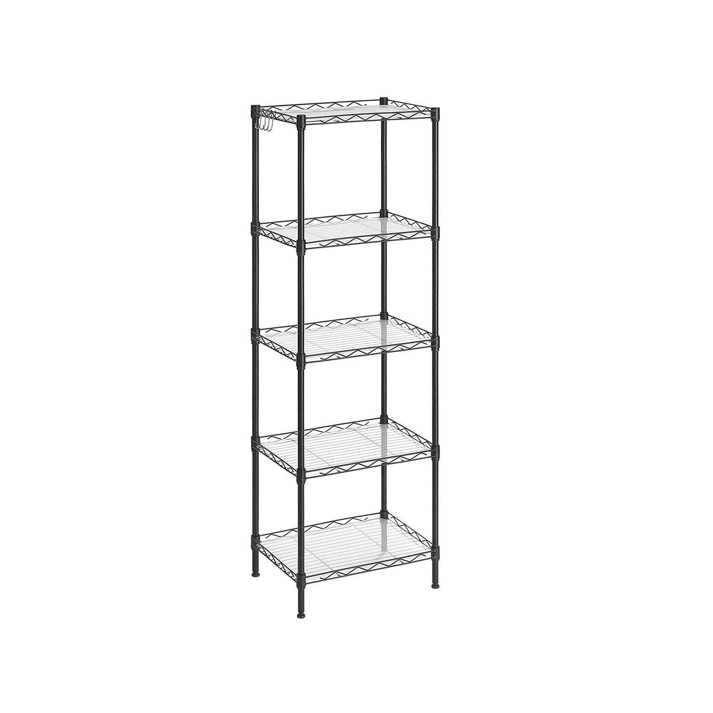 Black 5-Tier Height-Adjustable Kitchen Storage Shelf FredCo