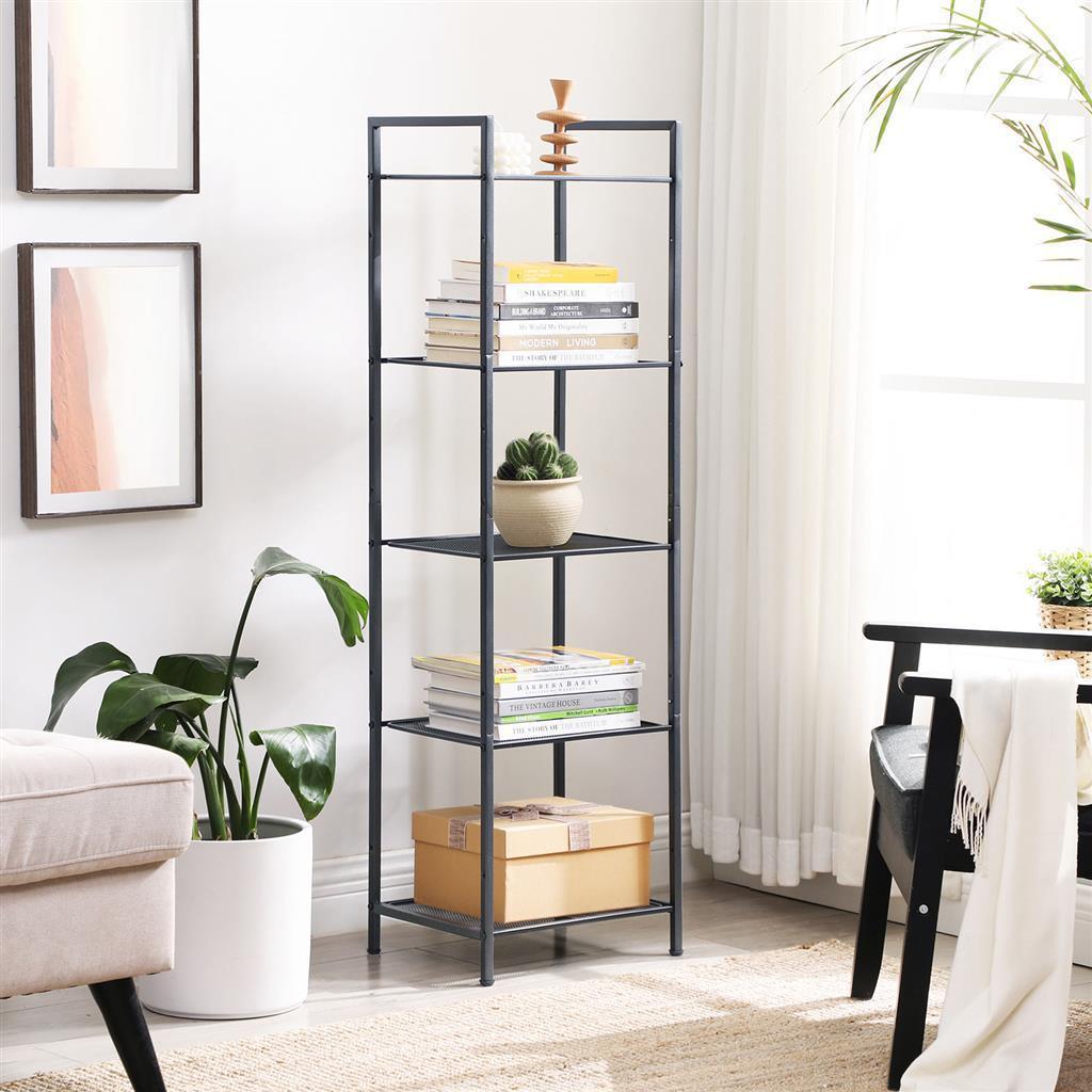 Black 5-tier Metal Storage Rack for Kitchen FredCo