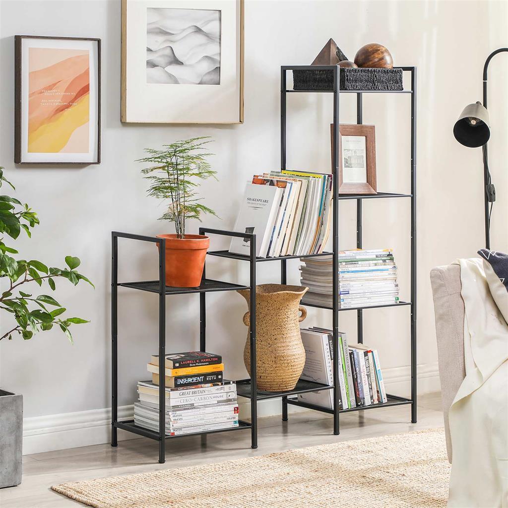 Black 5-tier Metal Storage Rack for Kitchen FredCo