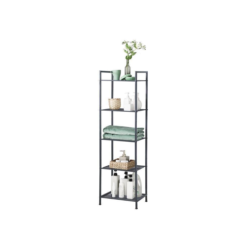 Black 5-tier Metal Storage Rack for Kitchen FredCo