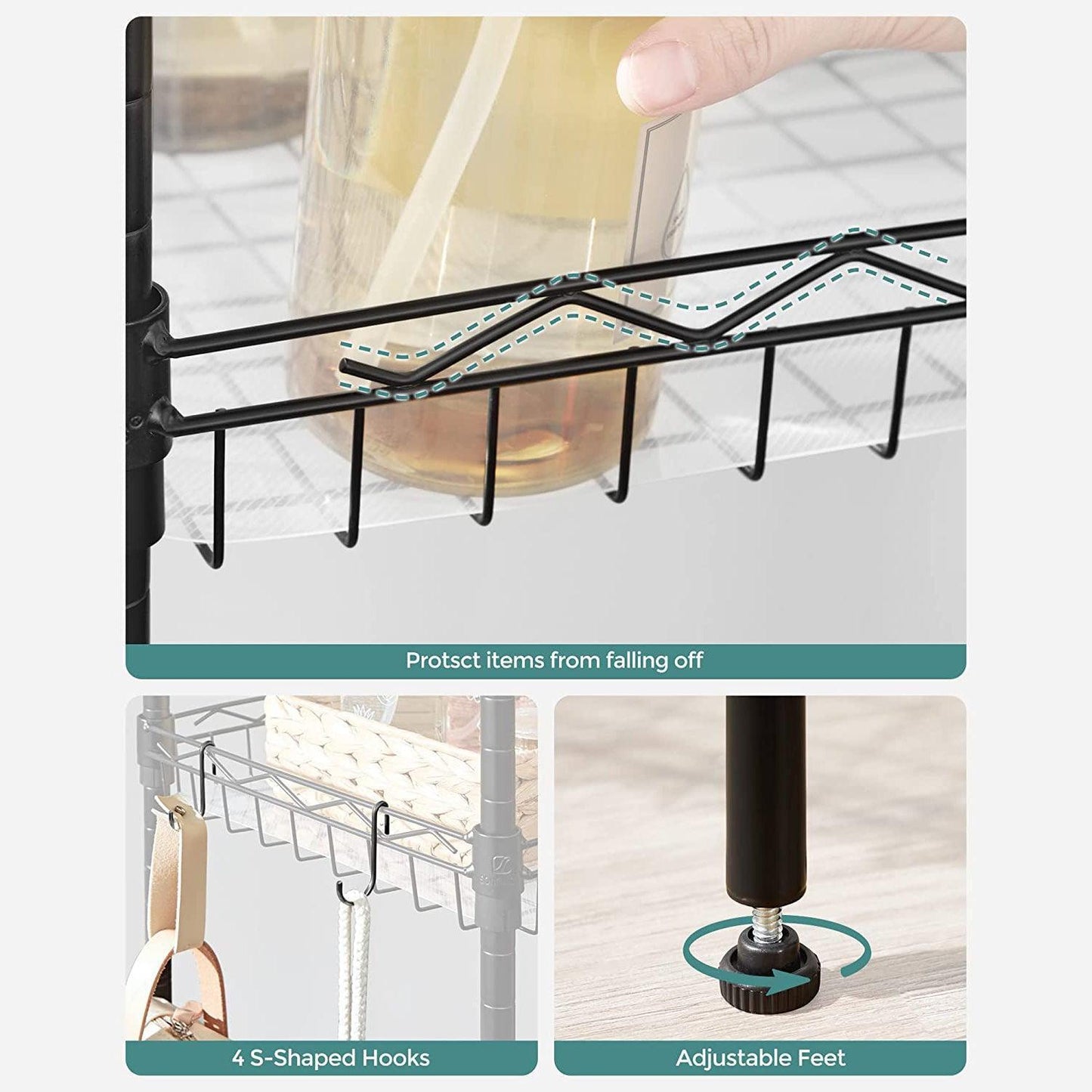 Black 59 inch Metal Storage Shelf FredCo