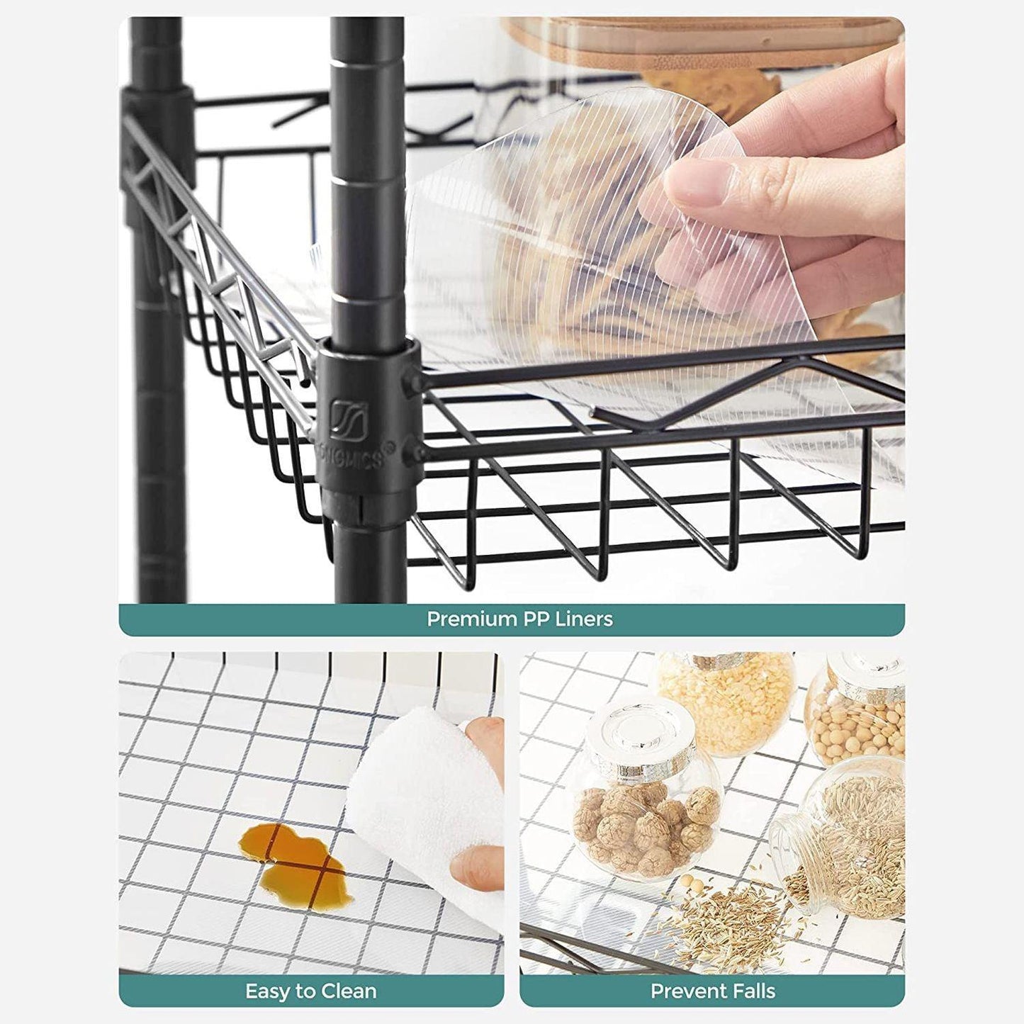 Black 59 inch Metal Storage Shelf FredCo