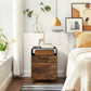 Black & Rustic Brown File Cabinet with 2 Drawers FredCo
