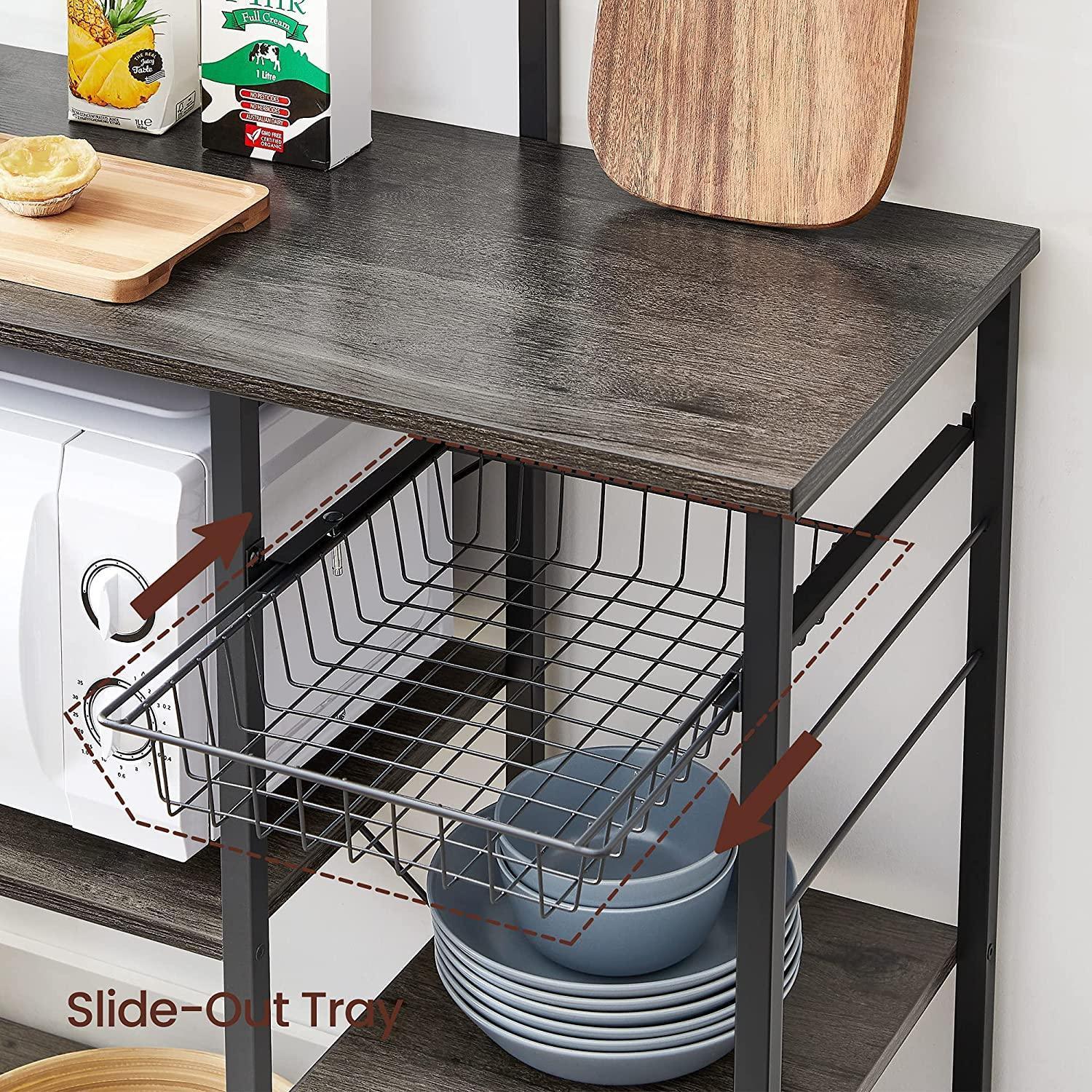 Black Baker's Rack, Charcoal Gray FredCo