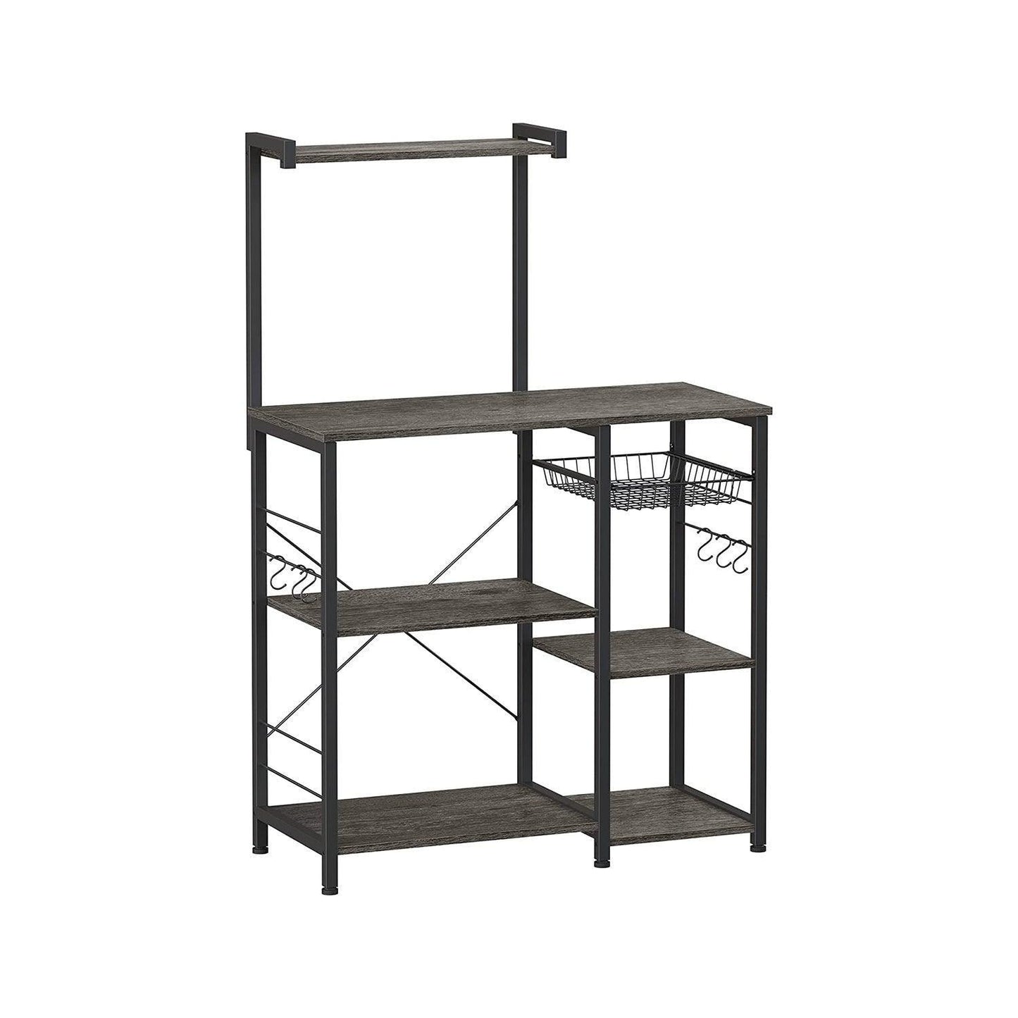 Black Baker's Rack, Charcoal Gray FredCo