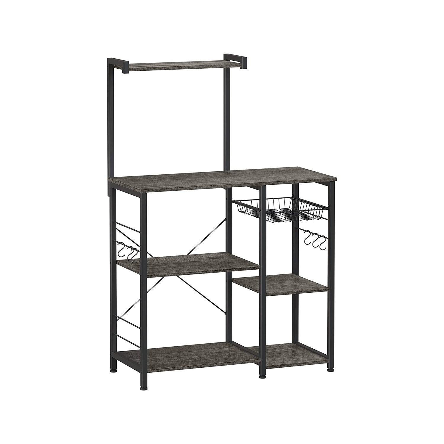 Black Baker's Rack, Charcoal Gray FredCo