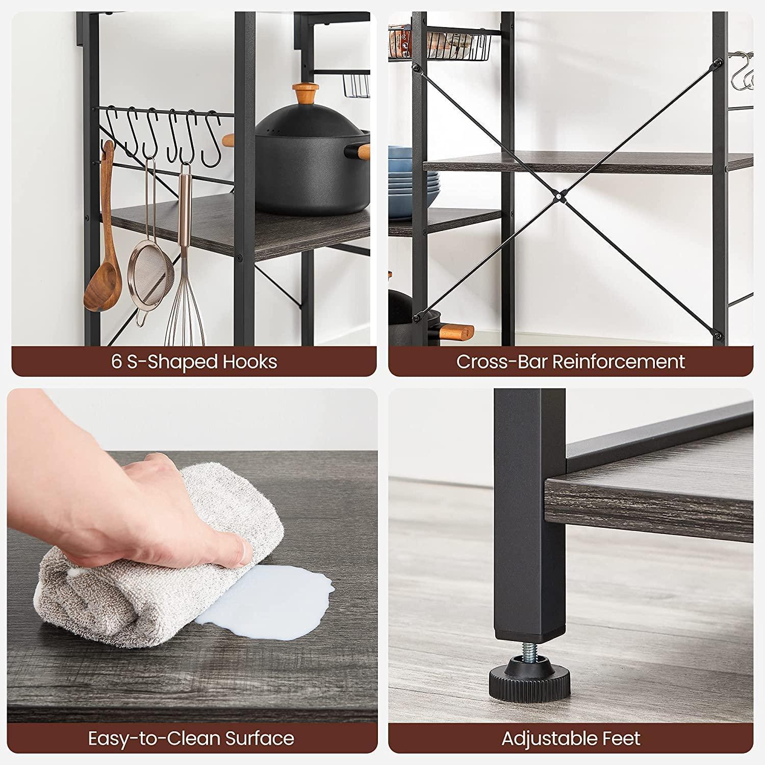 Black Baker's Rack, Charcoal Gray FredCo