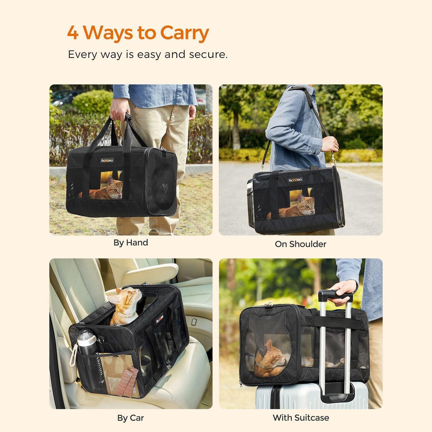 Black Cat Carrier for Travel 17 Inch FredCo
