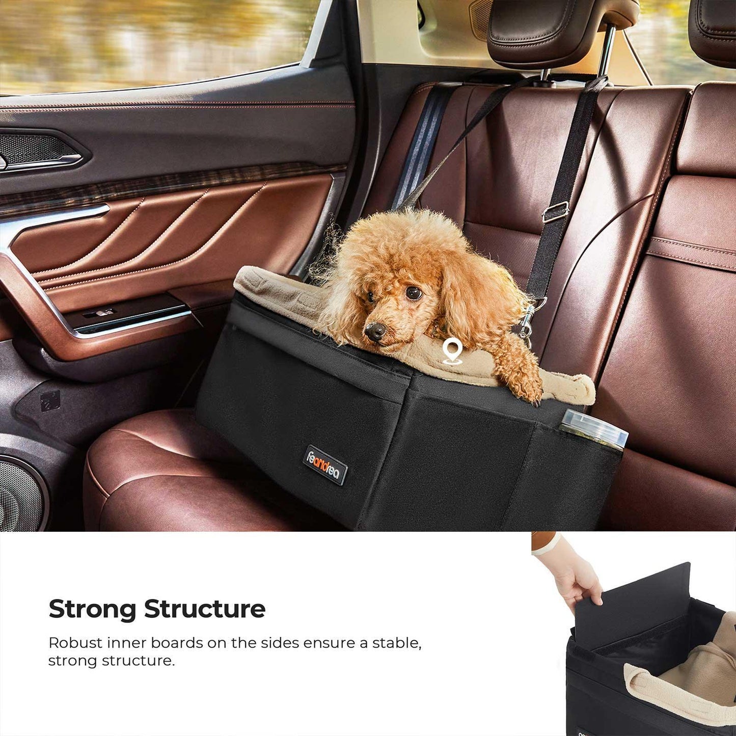 Black Dog Car Seat with Adjustable Straps FredCo