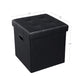 Black Faux Leather Ottoman FredCo