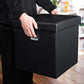 Black Faux Leather Ottoman FredCo