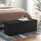 Black Folding Storage Ottoman Bench, 43 Inches FredCo
