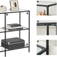 Black Frame Glass Console Table with Shelves FredCo