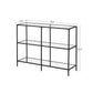 Black Frame Glass Console Table with Shelves FredCo