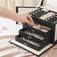Black Jewelry Box with Drawers & Lock FredCo