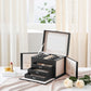Black Jewelry Box with Drawers & Lock FredCo
