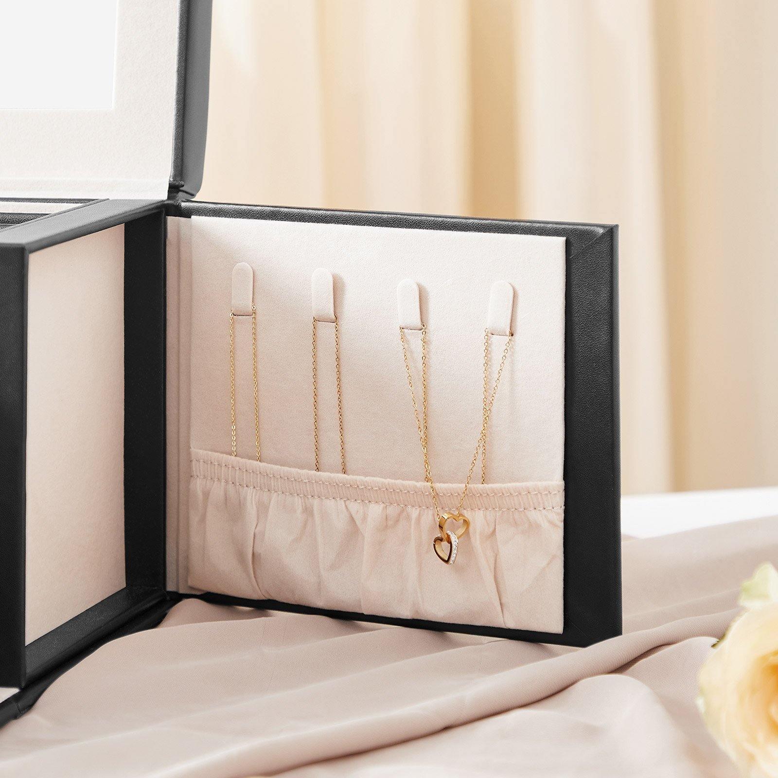 Black Jewelry Box with Drawers & Lock FredCo